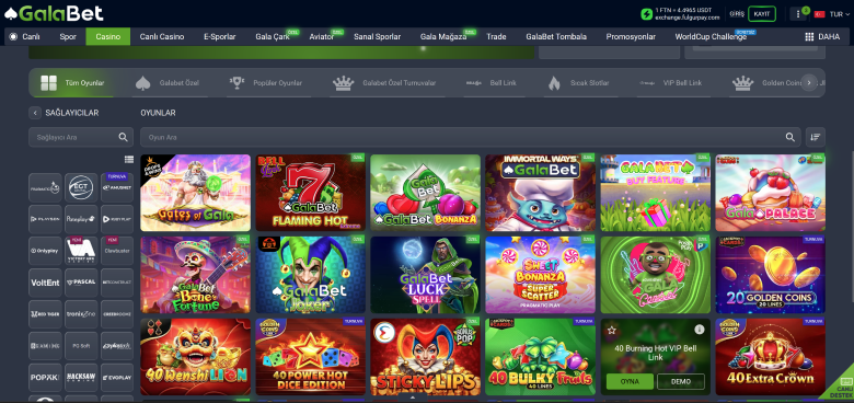 Galabet Casino'da kumarhane
